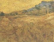 Vincent Van Gogh Wheat Field wtih Reaper and Sun (nn04) china oil painting reproduction